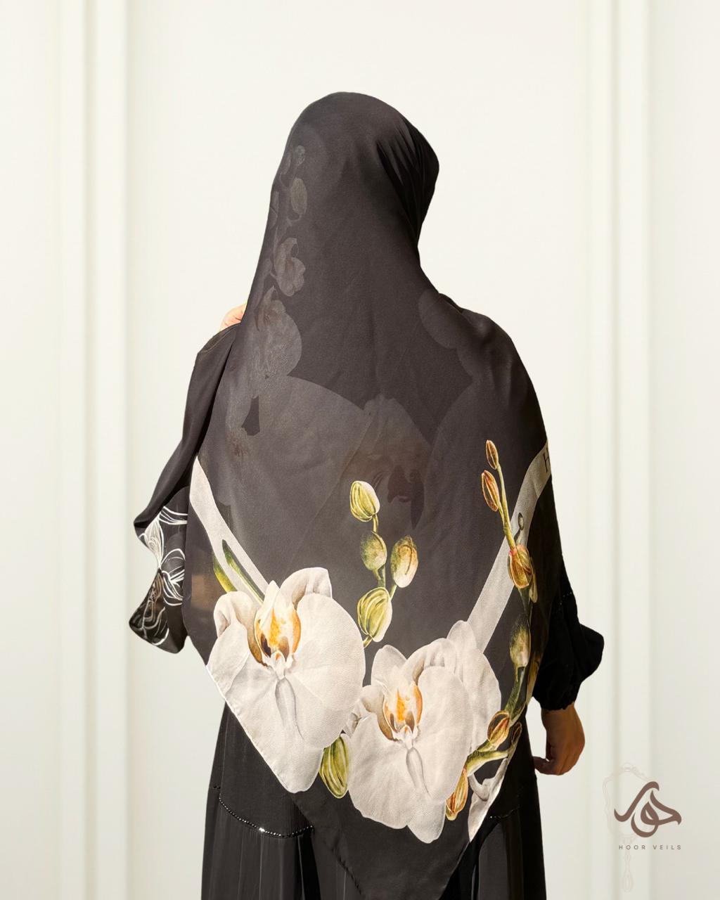 Orchid Luxe Pure Italian Silk-Black and White