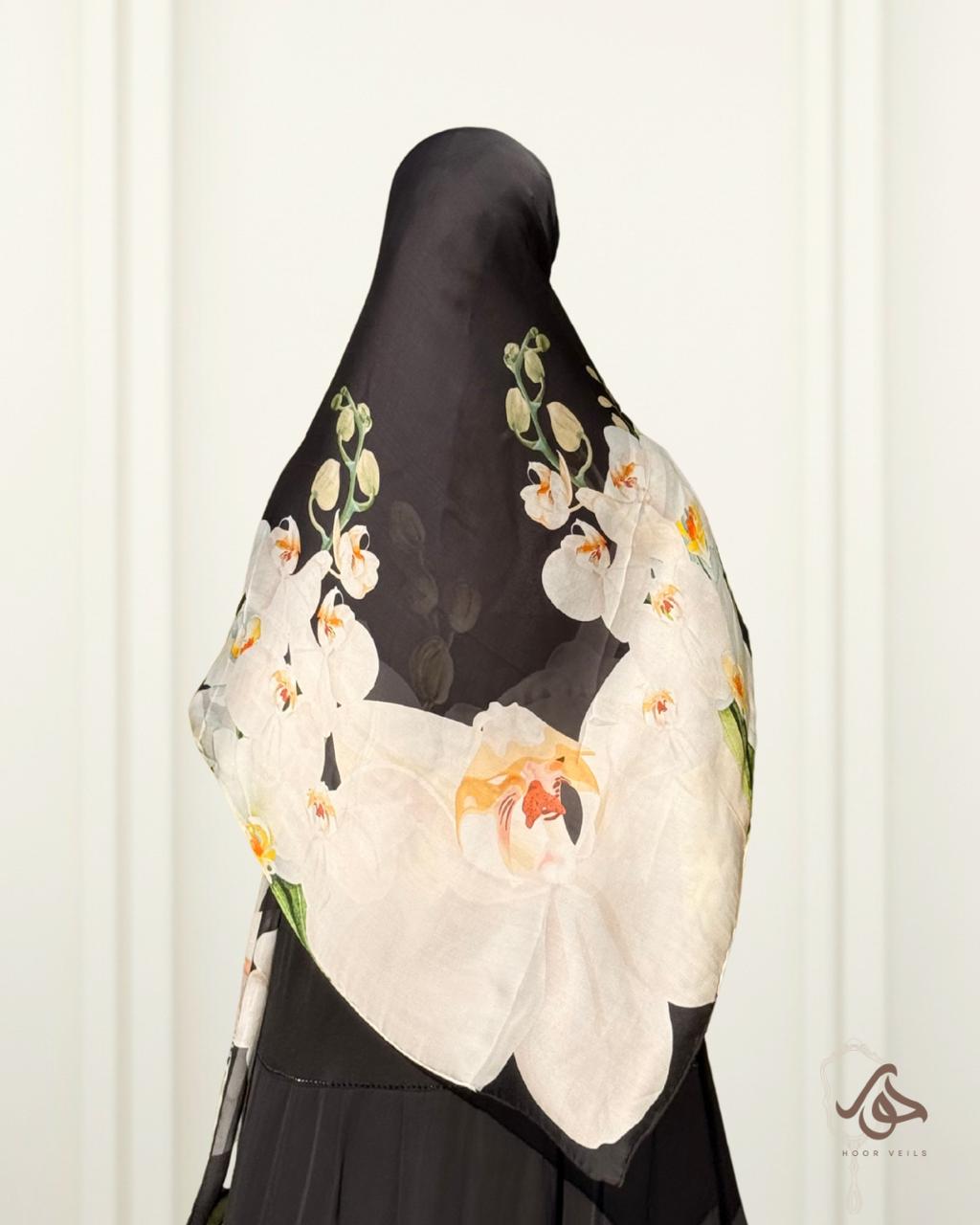 Orchid Luxe Pure Italian Silk-Black and White