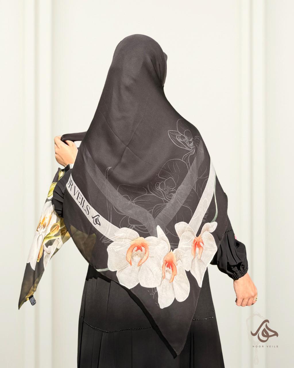 Orchid Luxe Pure Italian Silk-Black and White